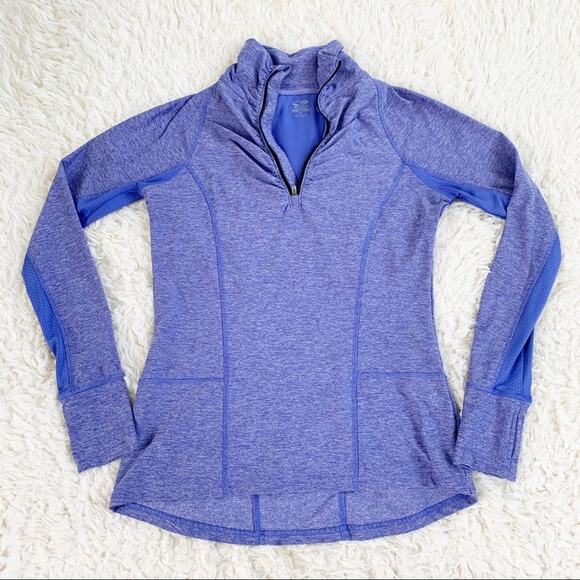 CHAMPION C9 Blue Marl 1/2 Zip Pullover Running Top size Small - Picture 3 of 10